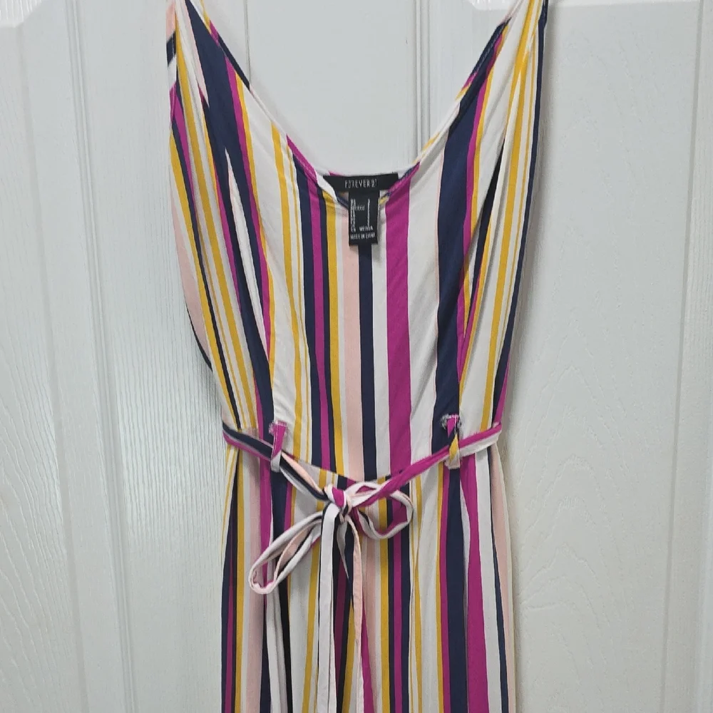 Forever 21 Multi Color Striped Jumpsuit Size Small - Picture 6 of 11